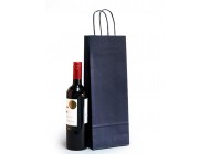 Blue Wine Bottle Bottle Paper Carrier Bags (1 size)